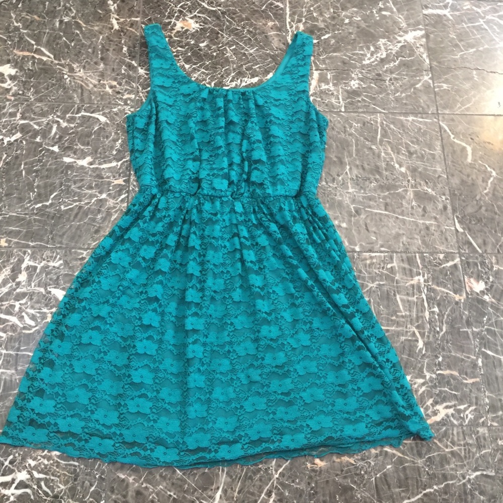 BCX blue greenish dress